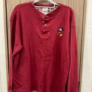 Disney Direct Mens Button Neck Long Sleeve Sweat Shirt Size XL